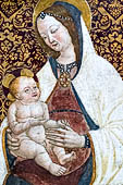 Castiglione Olona - chiesa del Corpo di Cristo (chiesa 'di Villa'), dettaglio dell'affresco della Madonna in trono col Bambino. 